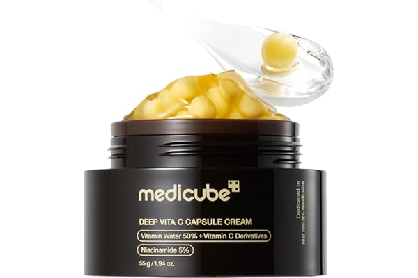 medicube Hidratante Facial Deep Vitamin C Golden Capsule, Cápsulas Liposomales Para Arrugas, Gel Transparente Para Una Piel Radiante Y Luminosa, Para Un Cuidado De La Piel Coreano De 1.94 Onzas
