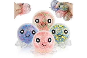 MCISKIN Pluszowa ośmiornica, ośmiornica kałamarnica piłka ciśnieniowa Fidget, piłka ciśnienia sensorycznego, zabawne wytłaczanie i zabawki fidget dla dorosłych i dzieci (4 sztuki)