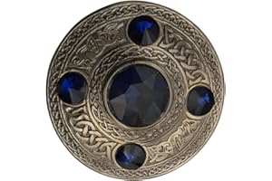 HOUSE OF HIGHLAND 77 Broche pour kilt celtique avec 5 pierres 10,2 cm