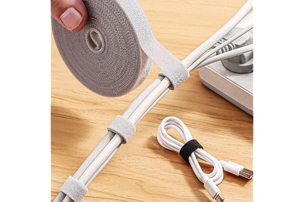 OXGO Reusable Velcro Cable Ties Hook & Loop Nylon Fastening Tape Wire Organizer for Power Wire Management Self Gripping Cord Rope Holder Multicolored(Pack Of 1)