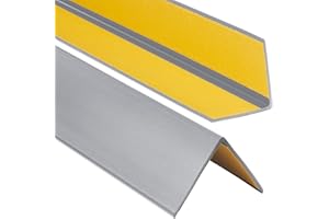 ProfiPVC Profilo Angolare PVC 50x50 mm - Listello di protezione in plastica flessibile - Striscia autoadesiva - Riparo dei profili angolari e bordi, facile da installare - 100cm, Argento