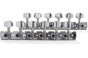 Gewa 545515 Meccanica Chitarra Acustica 12 Corde Set, Bottoni Metallici Nichelati