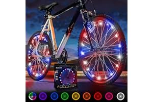 Activ Life Luci LED per ruote bici: visibili da tutte le angolazioni per la massima sicurezza e stile - Batterie incluse, confezione da 2 pneumatici, Patriotic