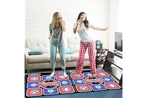 WUITOPUE Dance Mat for TV/PC, Double Dance Mat for Kids and Adults, Electronic Musical Dance Pad Toys, with 2 Remote Control, 3D Dazzling Dance Game Play Mat Christmas Birthday Gifts for Toddlers Kids Girls