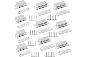 QINGYIWL Calamite per Mobili Chiusura 10 Pezzi, Magneti Magnetici Chiusura Magnetica in Acciaio Inossidabile per Cucina Bagno Guardaroba Serrature per Armadi Ante di Armadi con 40 Viti (46 mm e 55 mm)