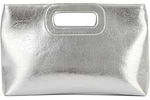 EVEOUT Clutch de Cuero para Mujer Elegante Bolso Cuero con Cadena para Fiesta Noche Boda Clásico Bolsos Bandolera Cuero para Cotidiana