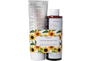 ‎KORRES KORRES Sunflower & Mountain Tea Haarpflege Set für coloriertes Haar, silikonfrei, 250 ml Shampoo + 200 ml Pflegespülung
