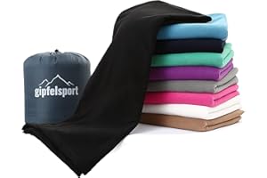 ‎GIPFELSPORT gipfelsport Mikrofaser Fleece Decke mit Schlafsackfunktion I Größe 185 x 150cm, ca. 690 g I Microfaser Camping Deckenschlafsack I leicht, klein, rechteckig