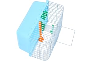 BELLIFFY Trägerkäfig Für Nymphensittiche Papageien Leicht Tragbar Mit Stationärer Futterbox Wasserflasche Farbe