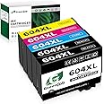 Greenjob 604XL Ink Cartridges Replacement for Epson 604 Ink Cartridges Multipack Compatible with Expression Home XP-2200 XP-2205 XP-3200 XP-3205 XP-4200, Workforce WF-2910 WF-2930 WF-2935 (5 Pack)
