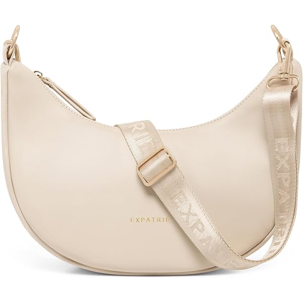 Expatrié Nora Slouchy Hobo Bag Women's Shoulder Bag Medium Size Suede Look Handbag for Work, College, Everyday Use - Vegan Leather, cream