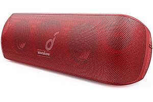 Soundcore Motion+ bezprzewodowy głośnik Bluetooth wysokiej jakości 30 W, rozszerzony bas i wysokie tony, z aplikacją, możliwość dostosowania EQ, 12-godzinny czas odtwarzania (Czerwony)