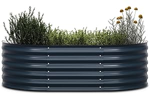 blumfeldt High Grow Extended - Aiuola Rialzata, Semicircolare, 300 L, in Acciaio Galvalume Antiruggine, per Fiori, Erbe & Verdure, Facile Montaggio, Altezza: 43 cm, Resistente al Gelo