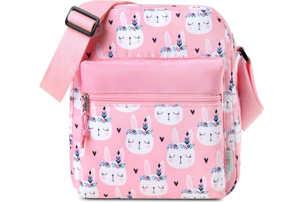 VASCHY Sac à Bandoulière pour Filles, Sac Bandoulière Toile Joli Sac Enfant Lége Résistant à l'eau Sac d'Épaule avec La Bandoulière Réglable pour Les Scolaires, Quotidiennes