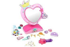 Funlockets hemlig spegel med hårskimmer – barnspegel och trasselfritt glittertillbehörsverktyg – stil och dekorera ditt hår med 20 överraskningar och 100+ glittertillbehör – barn i åldrarna 4 år +