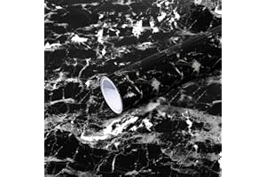 ARTHOME WALL DECOR Arthome Pellicola Adesiva per mobili Marmo Nero Argento, 60cmx508m Carta da Parati Rimovibile pellicola Decorativa per mobili cucina, armadio, rivestimento scaffale, adesivo in vinile impermeabile