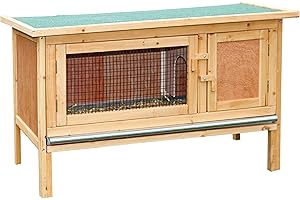 KERBL PET Kerbl Nagerhaus Fred (Stall für Hasen/Kanninchen, mit Ruheraum, aufklappbares Bitumendach mit Dachfixierung, verzinkte Wanne, Innenhöhe 40 cm) 82816