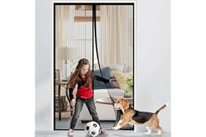 HCSSZ Fly Screen Door, Magnetic Insect Protection Balcony Door, 90 x 210 cm, Easy Adhesive Installation, No Drilling, Thickened Fly Curtain, for Balcony Door, Living Room, Sliding Door and Patio Door