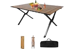 Issimober Camping-Tische, die UP.3FT/90CM Falten Trestle Tisch, Leichter Aluminium Camping Tisch Roll Up Portable Picknick Tisch mit Tragetasche für 4-6 Menschen für Garten Outdoor BBQ
