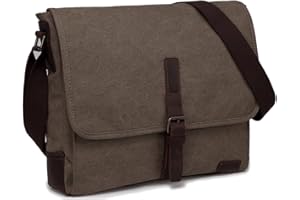 VASCHY Borsa Messenger Piccolo Borsa Tracolla Uomo Borse a SpallaTela Pelle Sacchetto del Messaggero Vintage Borse a Tracolla Lavoro,Scuola, Uso Quotidiano