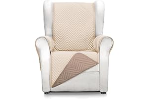 Martina Home Milano Funda Cubre Sofá, Protector para Sofás Acolchado Reversible 1 Plaza/Relax Beige/Cuero