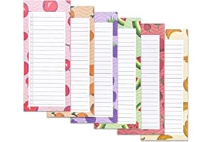 Relota 6 Stück magnetisches Notizbuch, einkaufsliste magnetisch kühlschrank, to do listen block, notizblöcke, todo liste, to-do-list, einkaufszettel block, notizblock, Farbenfrohe Obst-Motive