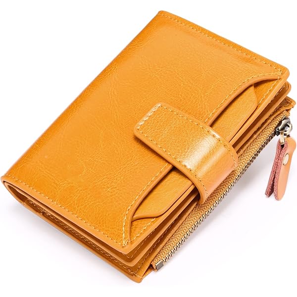 Draeger Paris 1886 Portafoglio Giallo Senape Con Foglie Dorate - Portamonete Unisex In Poliuretano