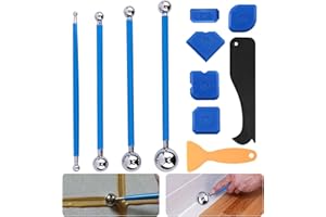 BMHNQ Fugenrobbe Werkzeug Schaber Kit Fugenglätter 11 Stück Metallkugel Abzieher Silikonabzieher Fugenabzieher Profi Fugenwerkzeug Sealant Tool Border Sealant Für Badezimmer Küche Raum DIY Tool Blau