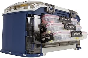 Plano Elite Series Ultimate Angled Tackle System, Blue, Includes 7 StowAway Utility Boxes, Premium Tackle Storage for Fishing Gear and Accessories, Waterproof Case