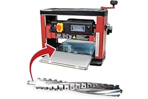 LUMBER JACK PT330H Thicknesser with Helical Cutter Spiral Head, 1500W Motor, Portable Bench Top Woodworking Machine, 330mm x 152mm Planing Capacity from The PRO Series