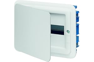 Vimar 0TV53112.B Centralino IP40, 12 Moduli, Guida DIN, Portello Bianco, Completo di Scatola da Incasso per pareti in muratura
