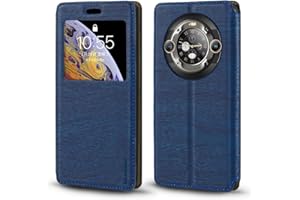 SHANTIME Funda de Cuero PU con Ventana Visible y Cierre Magnético Invisible Compatible con Blackview BL9000 5G, Cubierta Inteligente de Protección (Azul)