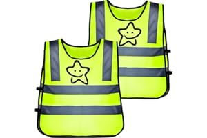 KUPINK 2pcs Kids High Visibility Vest 1-3 Hi-vis Vest Suitable for Teenagers (50*42CM)
