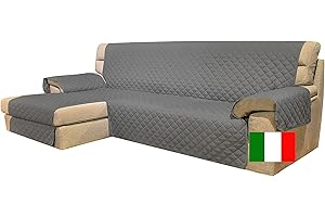 Moonange - Funda para Chaise Longue 3 Plazas - Asiento de 240 cm - Impermeable, Reversible y Antimanchas - Protector de Muebles Antideslizante y Resistente a los Arañazos - Color Gris Oscuro