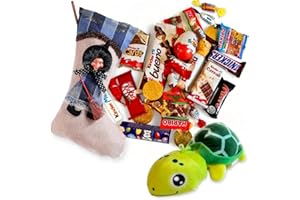 NARAMAKI® Calza Befana Azzurra 29 Cm - Kinder + Monete di Cioccolato + Bubble Gum + Assortimento di Caramelle + Elah + Mini Barrette Mars- Bounty - Snickers + Mini Smarties + Gadget (BLU)