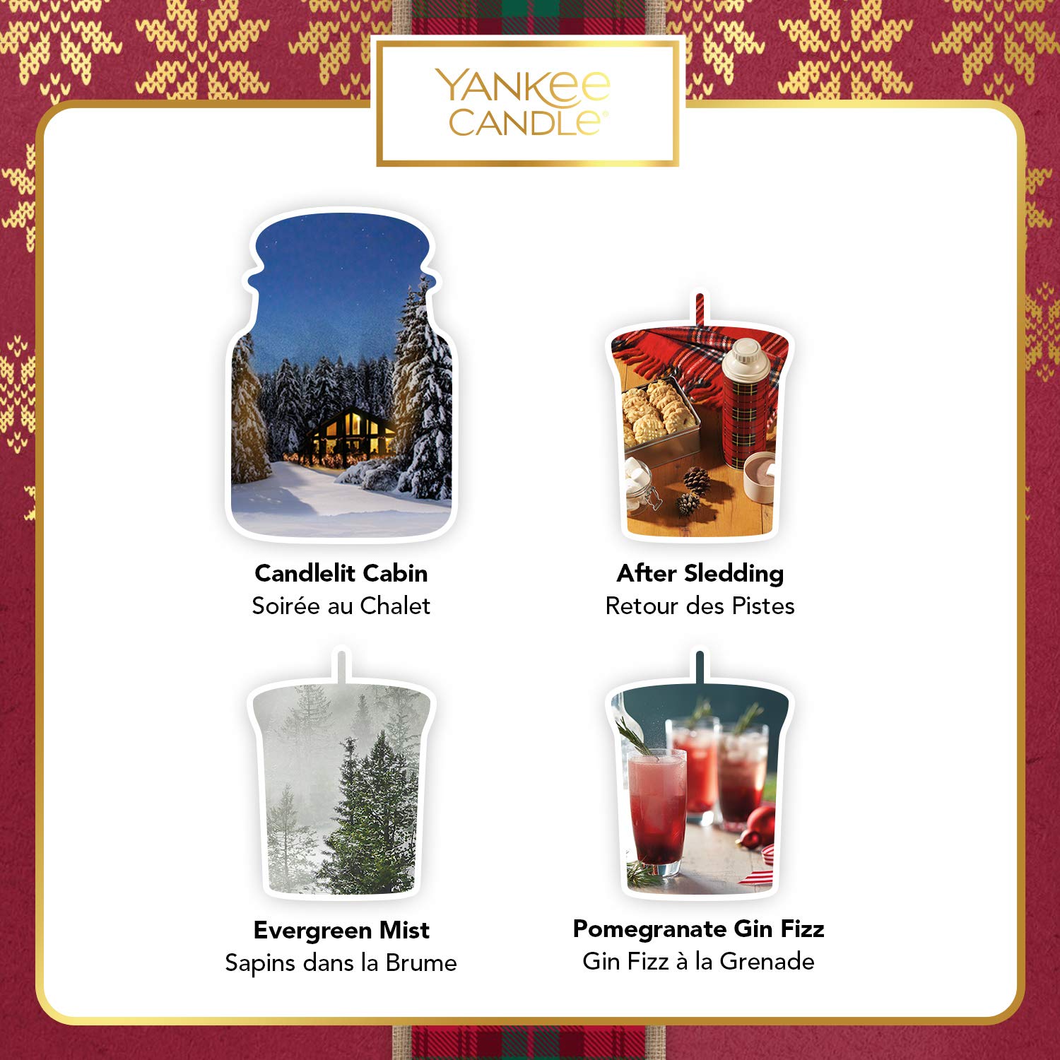 Yankee Candle Gift Set with 3 Scented Votive Candles and 1 Small Jar