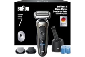 ‎BRAUN Braun Series 7 Rasierer Herren Elektrisch, Elektrorasierer, 60 Min. Akku, 4in1 SmartCare Center, +2 Aufsätze, Kabelloser Nass- & Trockenrasierer Männer, Wasserdicht, Made in Germany, 72-C7650cc, Gold