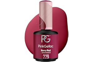 ‎PINK GELLAC Pink Gellac UV Gel Nagellack - 229 Berry Red 15 ml - Lang Anhaltend Shellac Nagellack Rot - Gel Nagellack UV - UV Lack für Nägel in Salonqualität - UV Nagellack Made in Holland