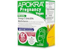 25 Nährstoffe für Kinderwunsch & Schwangerschaft - mit hoch absorbierbarer Folsäure, Omega-3 Algenöl, Eisen & Jod – 1 Monatspackung mit 60 Tabletten | Vegan | APOKRA