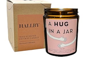 HALLBY Hug in a jar Scented Soy Candle, Thinking of You Gifts, Divorce Gifts for Women, Get Well Soon, Bereavement Gifts, Sympathy Gifts, Cancer Gifts, Miscarriage Gifts, Encouragement Gift