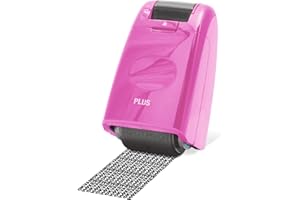 PLUS Japan Tampon rouleau Camouflage env. 50 m Rose, ID sécurité, personnel données