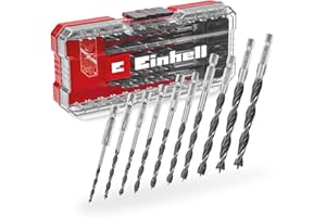 Orijinal Einhell S-CASE Ahşap Delme Uç Seti – 10 Parça (C45 Çelik, 3 Noktalı Merkez Uç, E 6.3 Sap, Saklama Kutusu Dahil) - 49