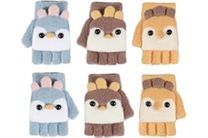 TAGVO 3 Pares de Guantes Sin Dedos para Niños, Multifuncional Elástico Guantes Invierno Niño, Guantes de Punto Guantes Termicos Guantes Mitones para Niños y Niñas de 1 a 5 Años