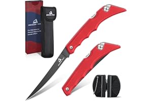 DRAGON RIOT Coltello Per Sfilettare Il Pesce Affilato, Coltello Da Pesce In Acciaio Inox Con Impugnatura Antiscivolo, Coltello Da Pesca Pieghevole, Coltello Da Esterno Per Pesce E Carne