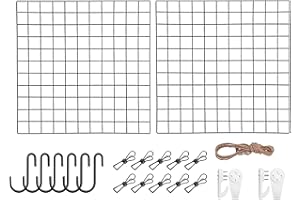 WUZILIN Wielofunkcyjny zestaw 2 szt., na zdjęcia, do samodzielnego wykonania, półka na zdjęcia, tablica na notatki, metalowa, 60 x 60 cm, czarna