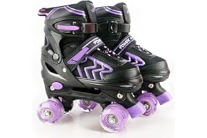 PIPIZHU Patins à roulettes réglables pour Enfants avec Roues Lumineux Rollers en Ligne Rollers Quad pour Filles Garçon Débutants Cadeau de Noël d'anniversaire