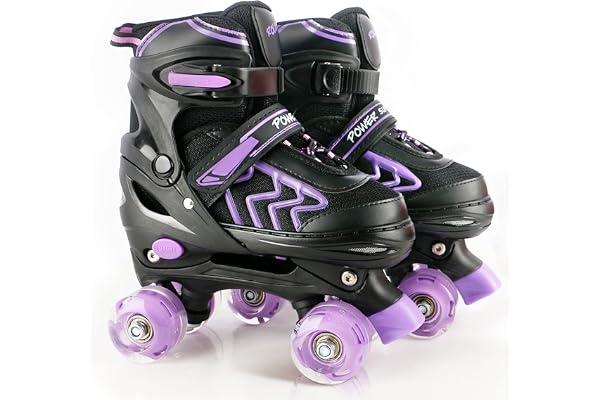 Patins à roulettes réglables pour Enfants avec Roues Lumineux Rollers en Ligne Rollers Quad pour Filles Garçon Débutants Cadeau de Noël d'anniversaire