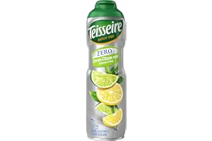 ‎TEISSEIRE Teisseire Zitrone-Limette (Citron - Citron Vert) Zero - Zuckerfrei für Erfrischungsgetränke, 6x600 ml