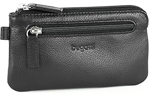 bugatti Sempre Astuccio Portachiavi Portamonete Vera Pelle Uomo e Donna, Borsellino Porta Monete Porta Chiavi