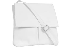 Craze London Double Pocket Genuine Italian Leather Cross body Messenger Shoulder Bag